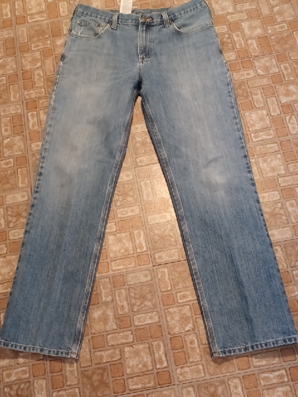 Carhartt Men's Faded Blue Straight Jeans 34x34